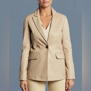 BOD & CHRISTENSEN WOMENS 100% LEATHER MICHAELA BLAZER/JACKET IN BEIGE SZ XS NWT